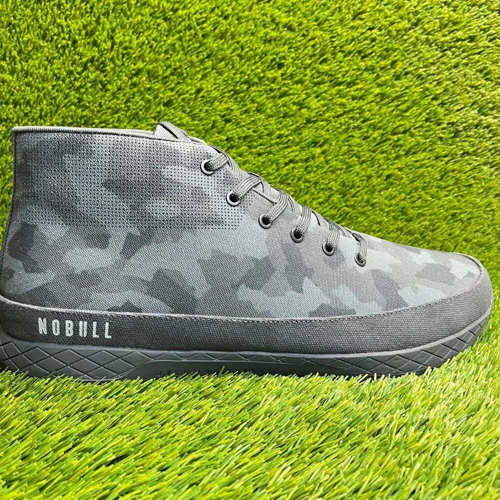 Nobull Canvas Mid Trainer Mens Size 18 Blue Gray Athletic Running Shoes Sneakers